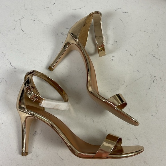 J. Crew Gold Metallic High-Heel Sandals, Ankle Straps, Size 9 1/2” New - Picture 10 of 16